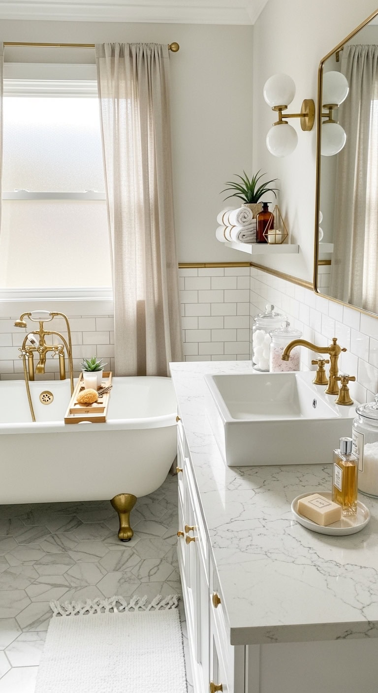 glamorous gold bathroom baseboard trim