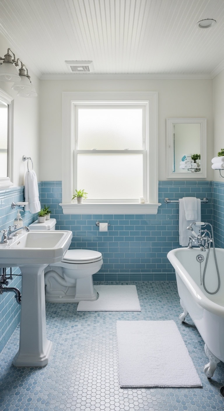 powder blue bathroom tile designs