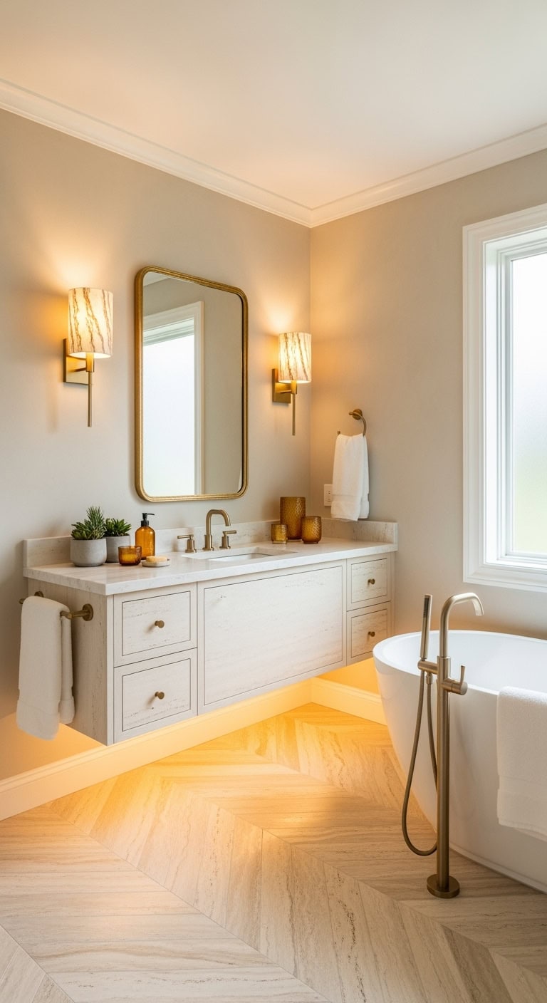 elegant flattering bathroom lighting solution