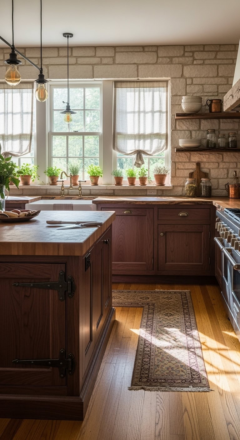rustic plum kitchen charm