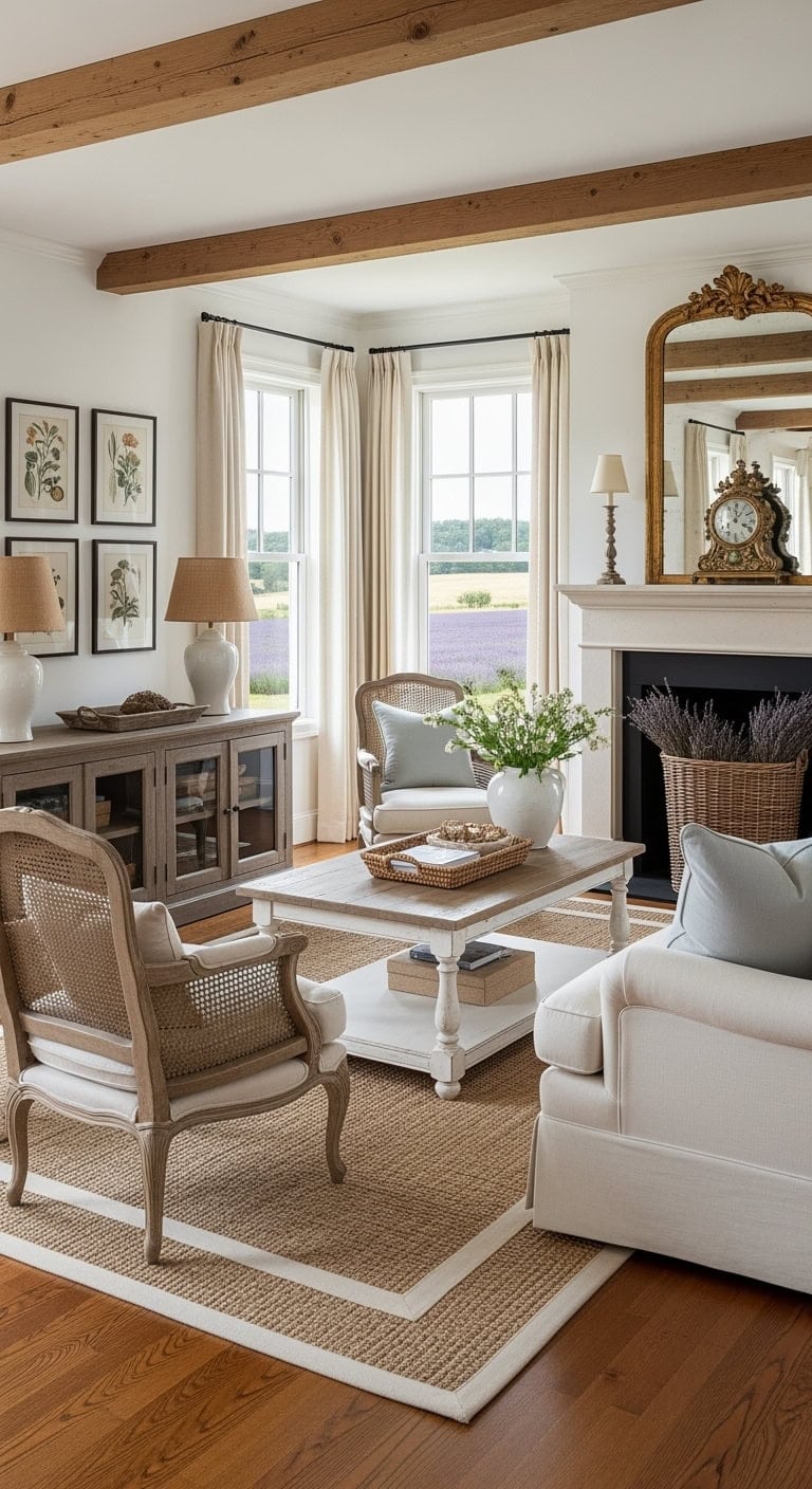 cream distressed french charm