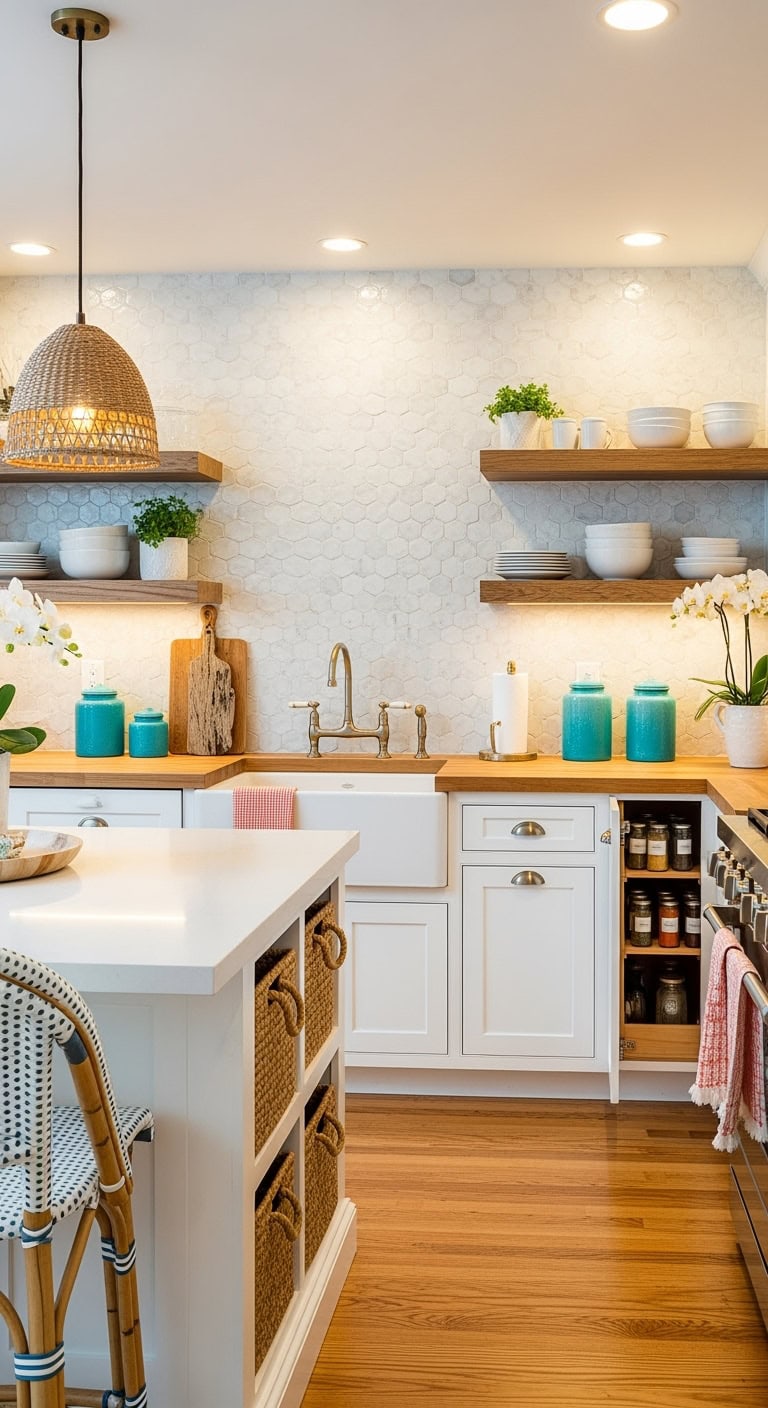 beachy white kitchen vibes
