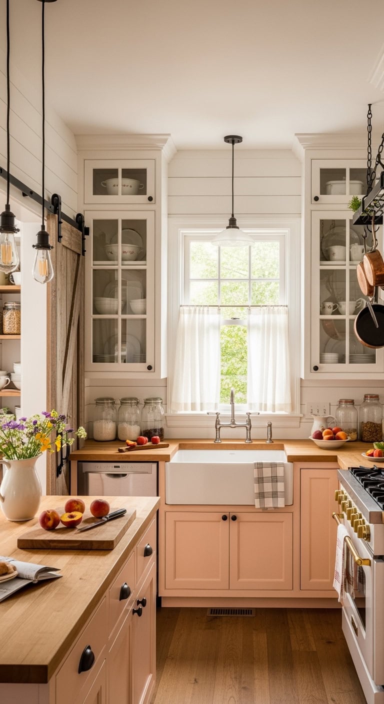 farmhouse peach kitchen design