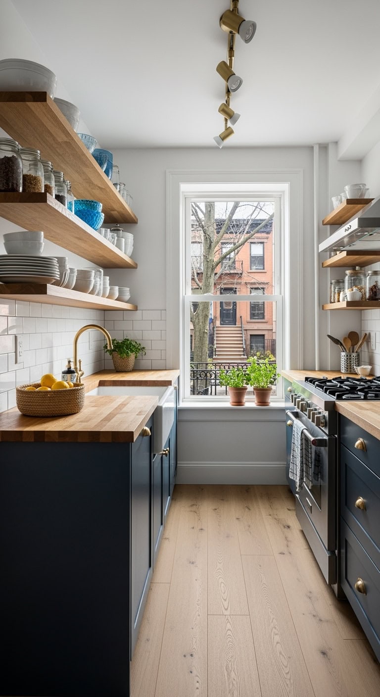 open shelving kitchen makeover