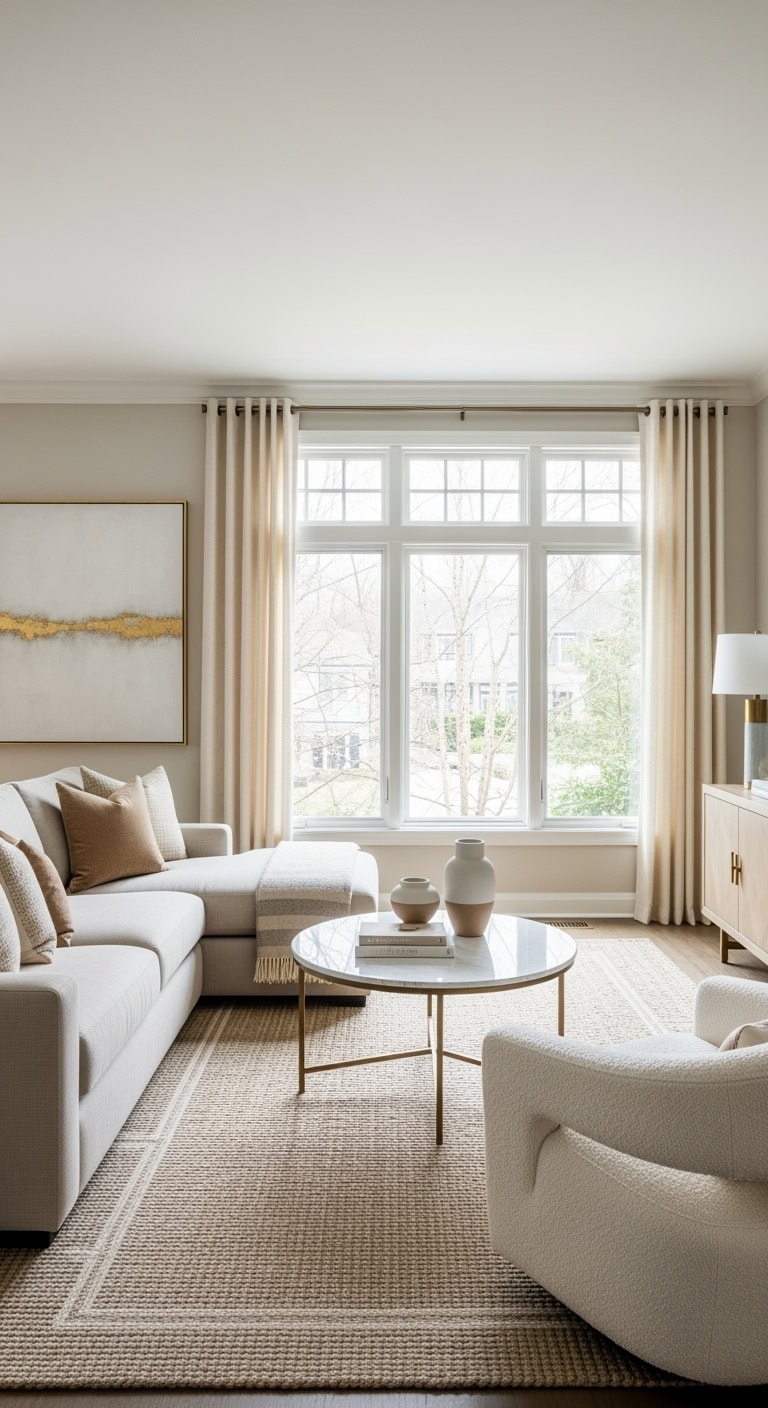 transitional beige mixed metals haven