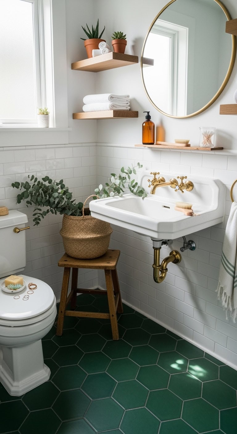 enchanted forest hexagon floor tiles