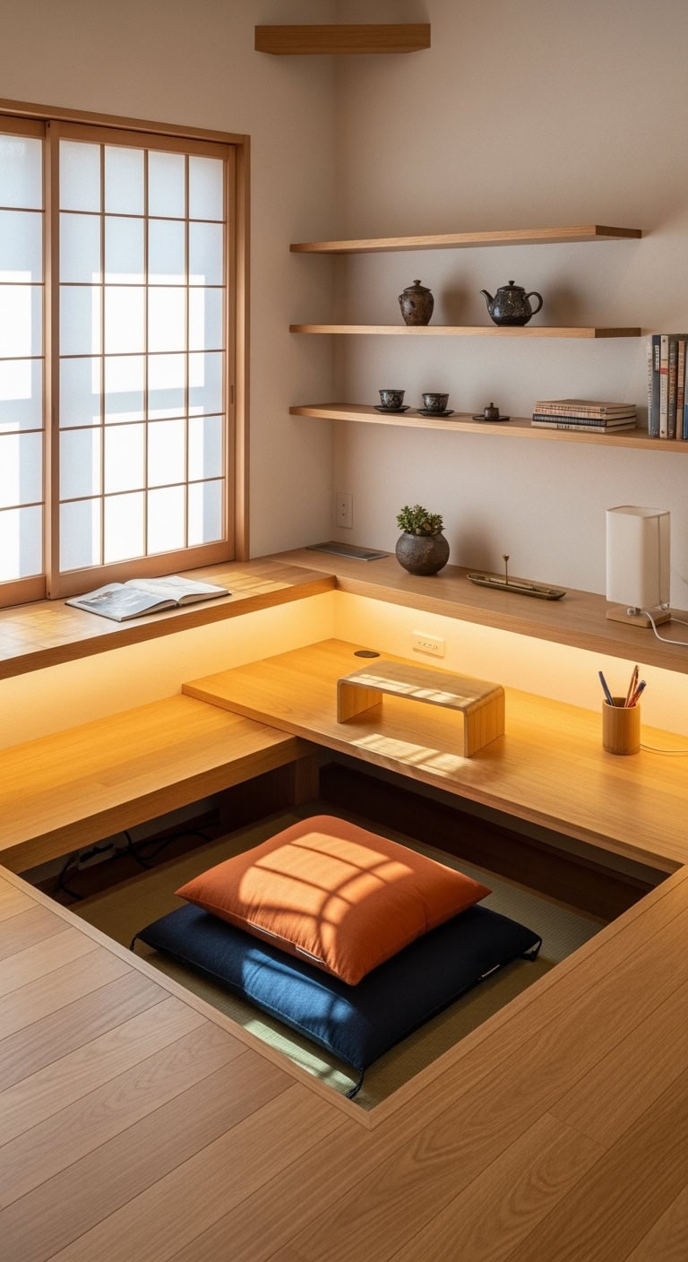 intimate cozy functional workspace design