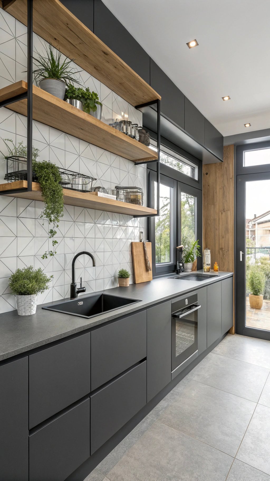 sleek handleless cabinet design