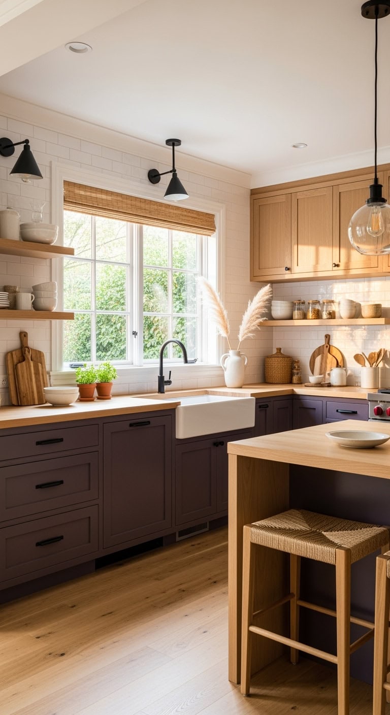 moody purple cabinet elegance