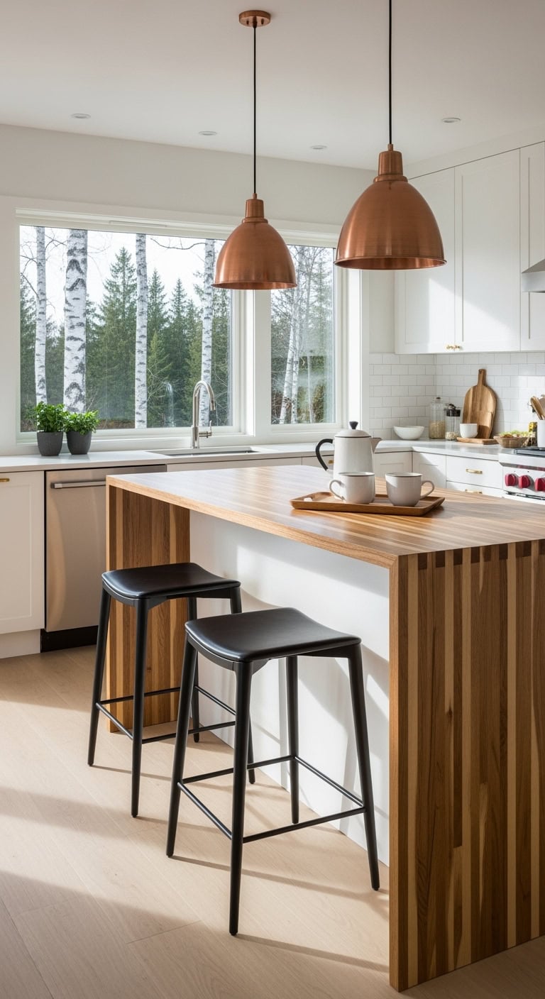 warm natural inviting breakfast bar