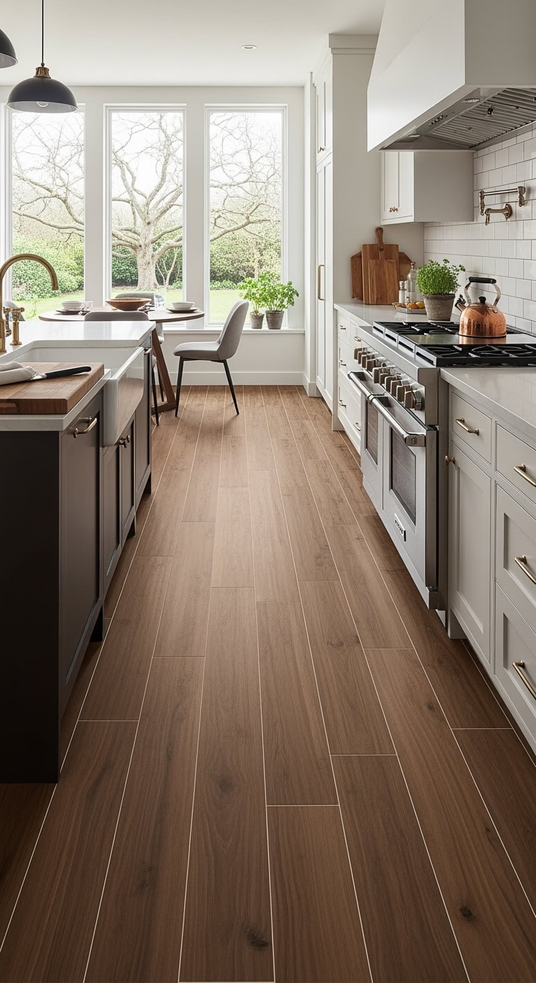 cozy wood look ceramic kitchen oasis