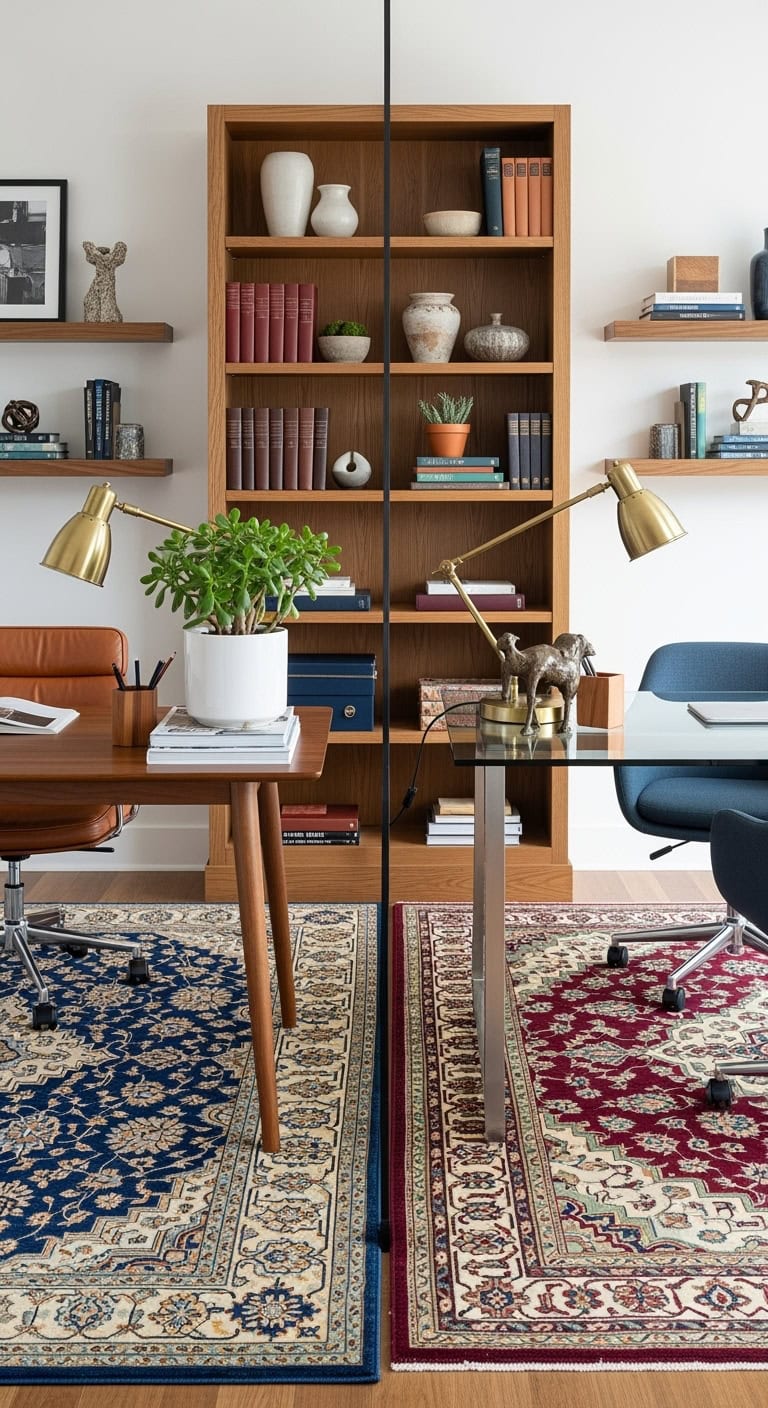 rugs define individual work territories