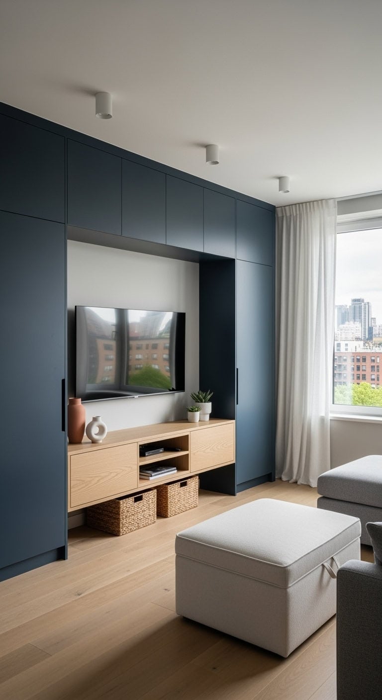 concealed minimalist built in storage