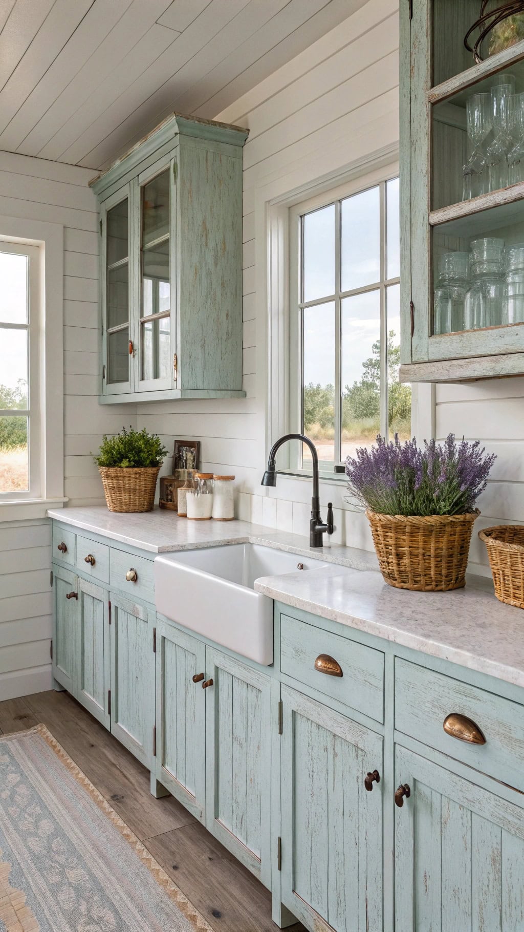 coastal distressed blue finishes