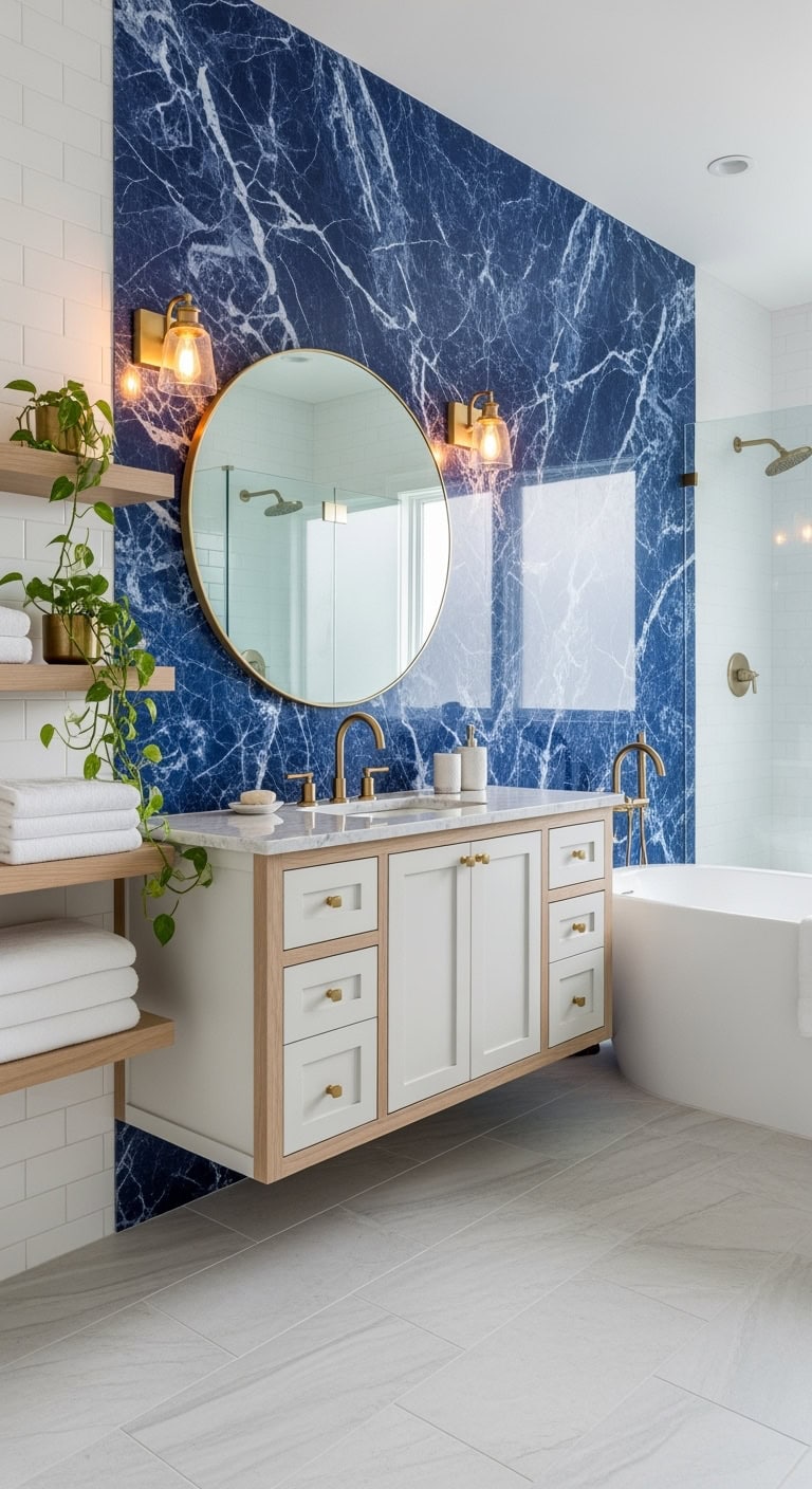 electric blue statement walls
