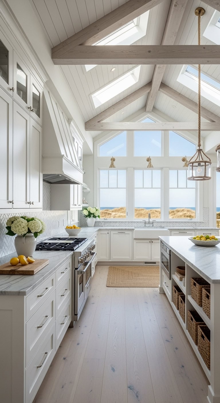 sun bleached beach house kitchen