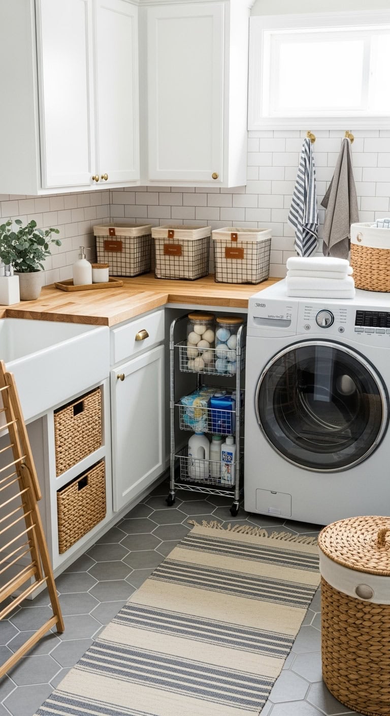 versatile laundry command center cart