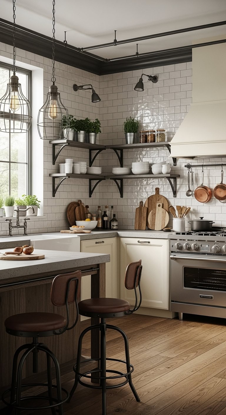 industrial cream kitchen aesthetics