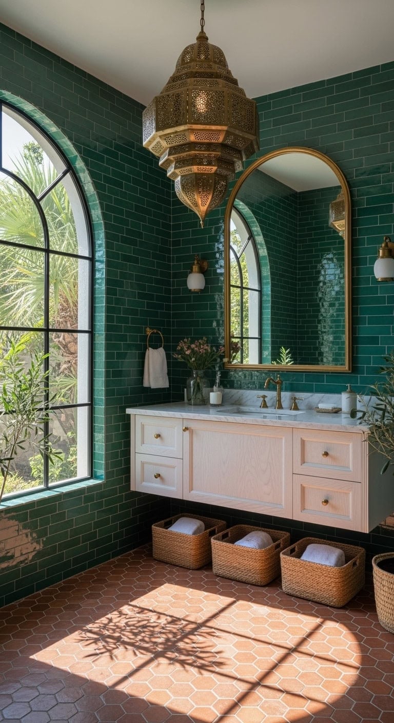 jade zellige gold lanterns