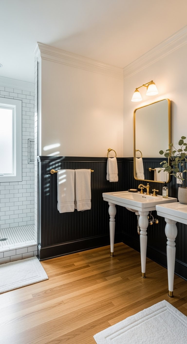 sophisticated victorian pub inspired bathroom design