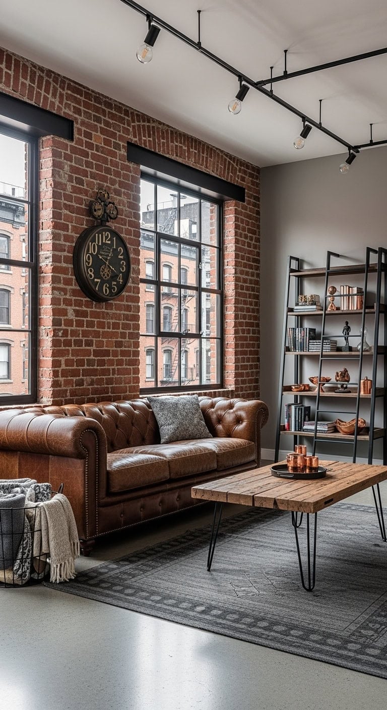 industrial loft style cozy living