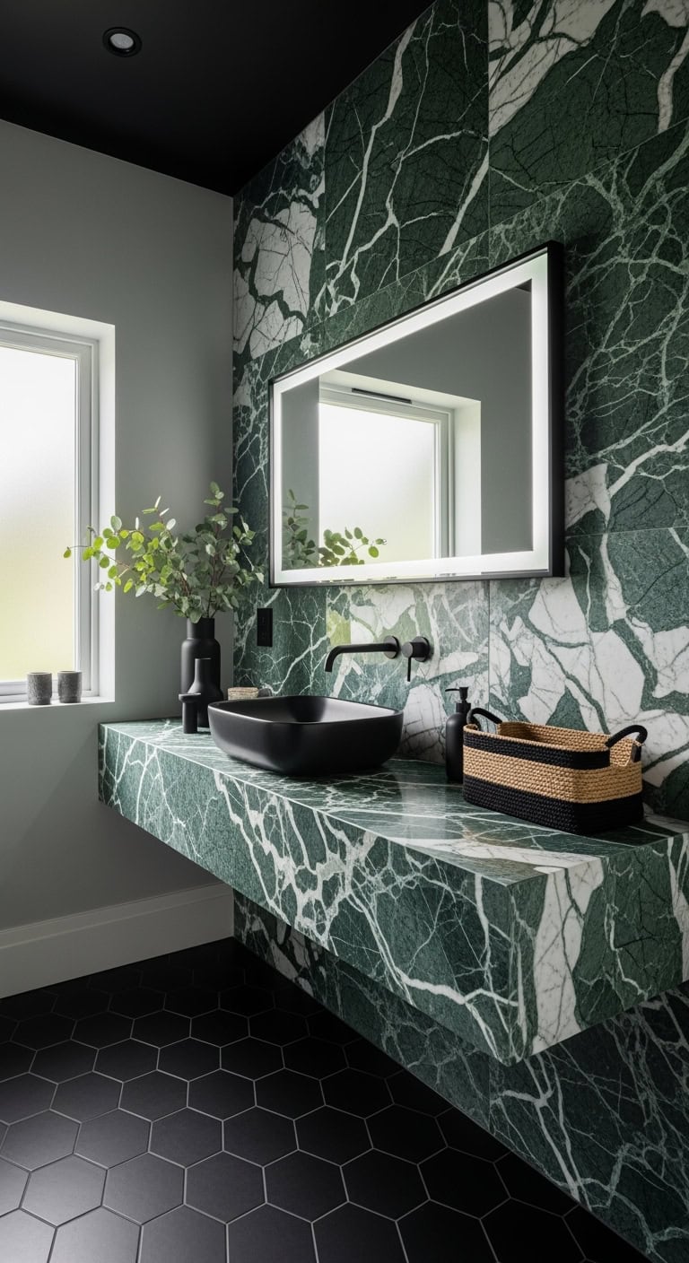 jade marble with blackfixtures