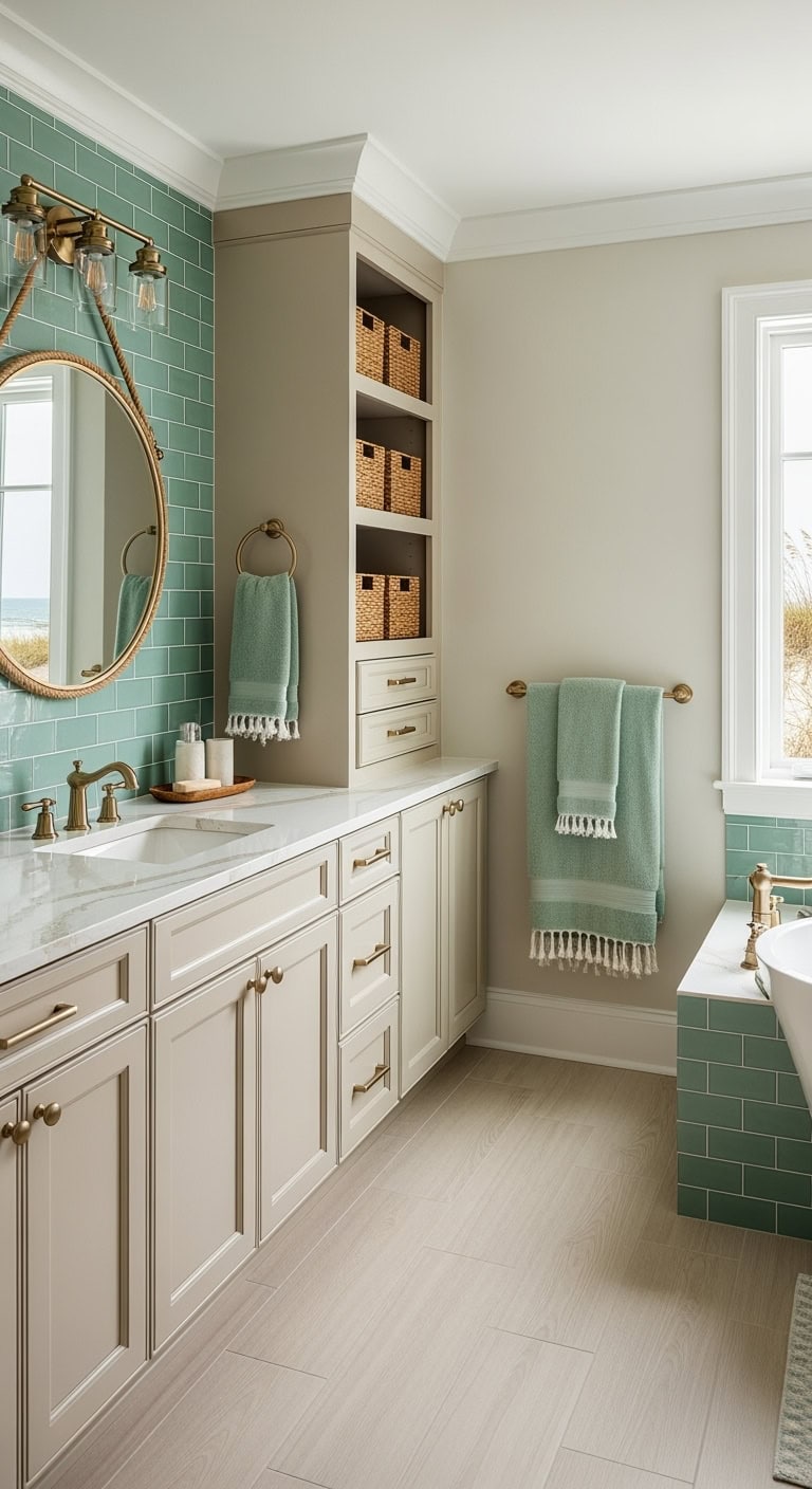 seafoam and sandy coastal makeover