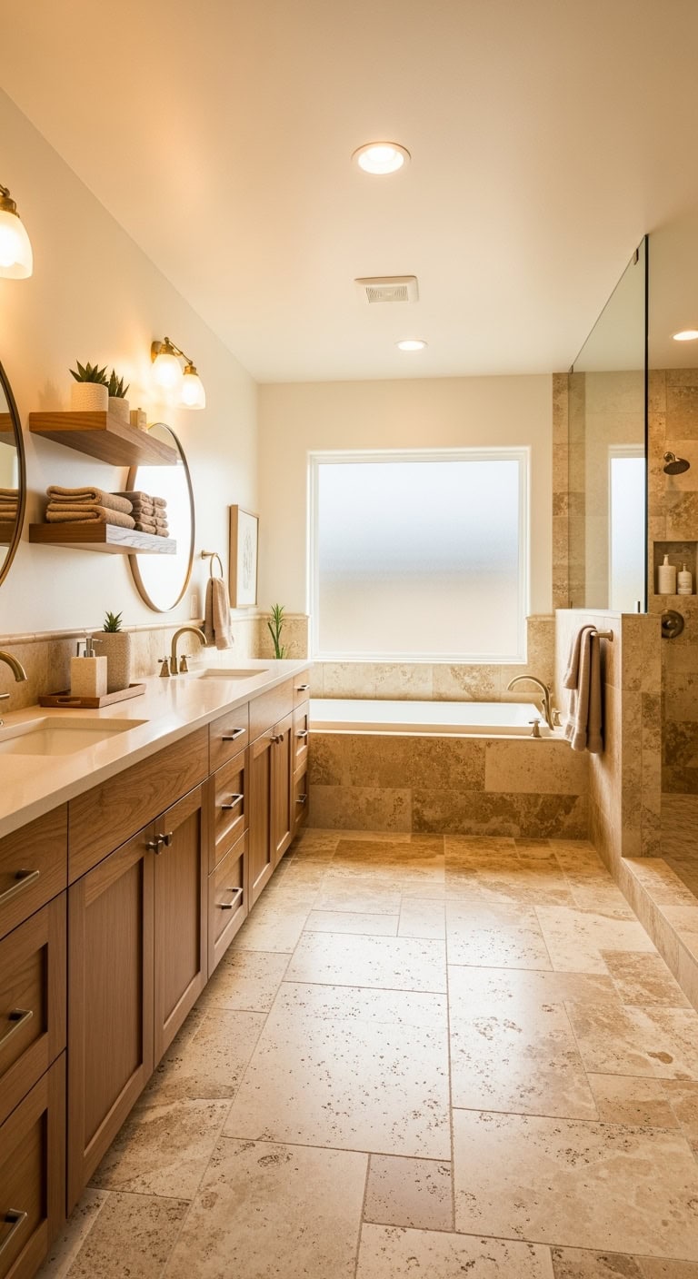 earthy elegant versatile bathroom option