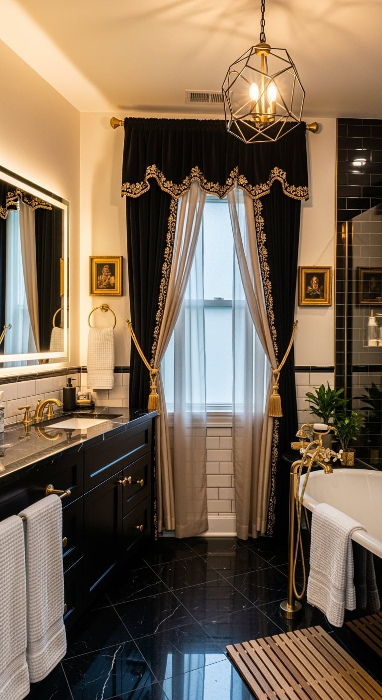 luxurious glamorous dramatic bathfocused