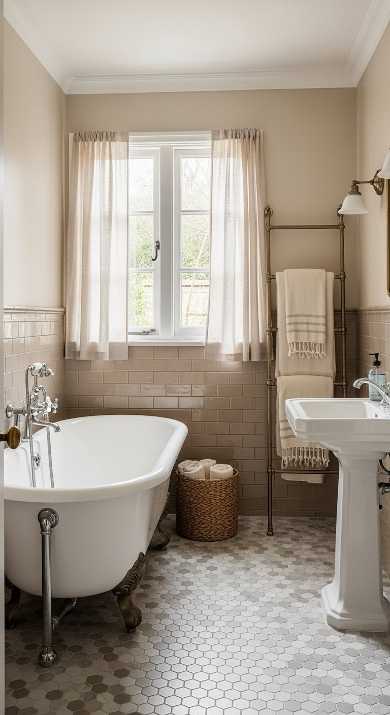 vintage clawfoot tub vignette