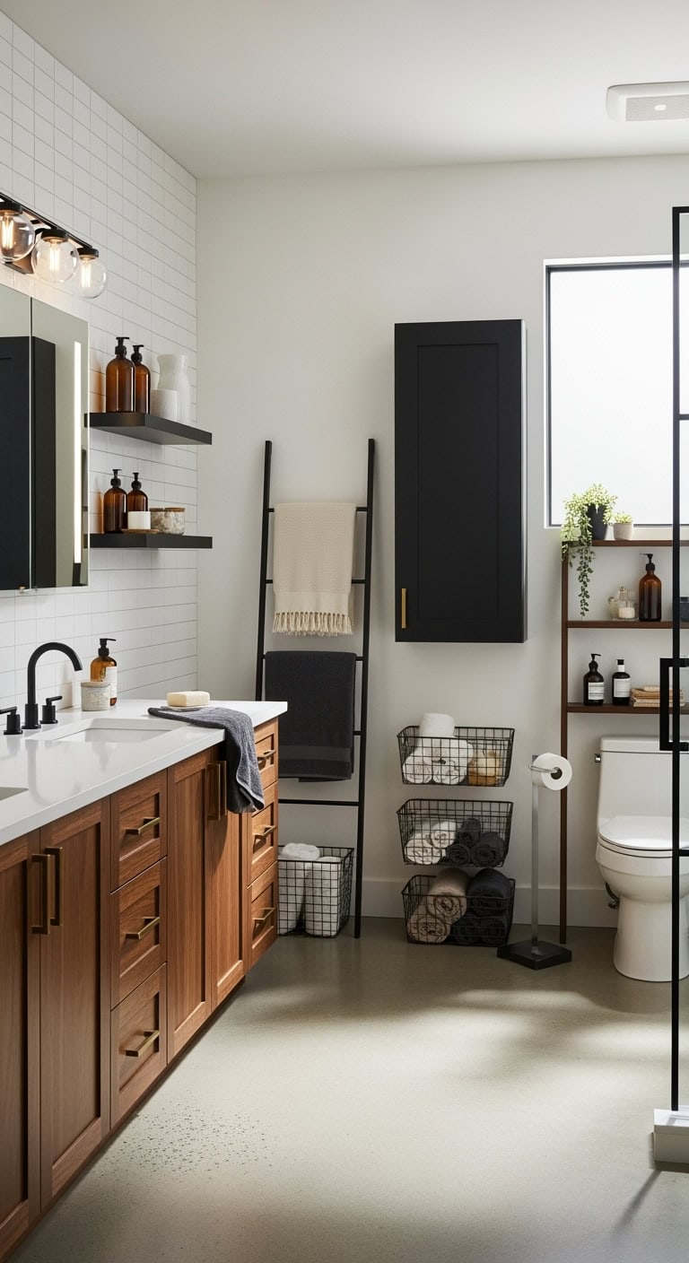 chic functional bathroom storage solutions