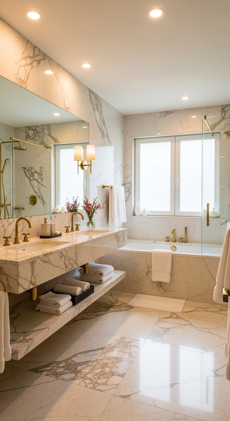 diverse marble finishes functional aesthetic balance