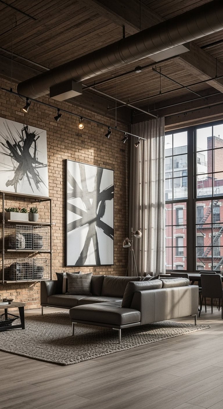 industrial chic loft with drama