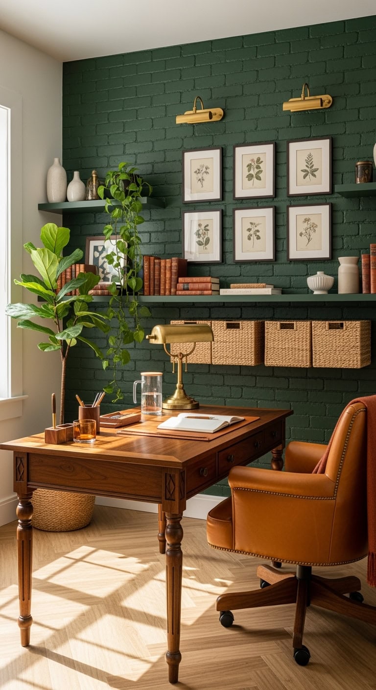 moody forest cabin inspired workspace