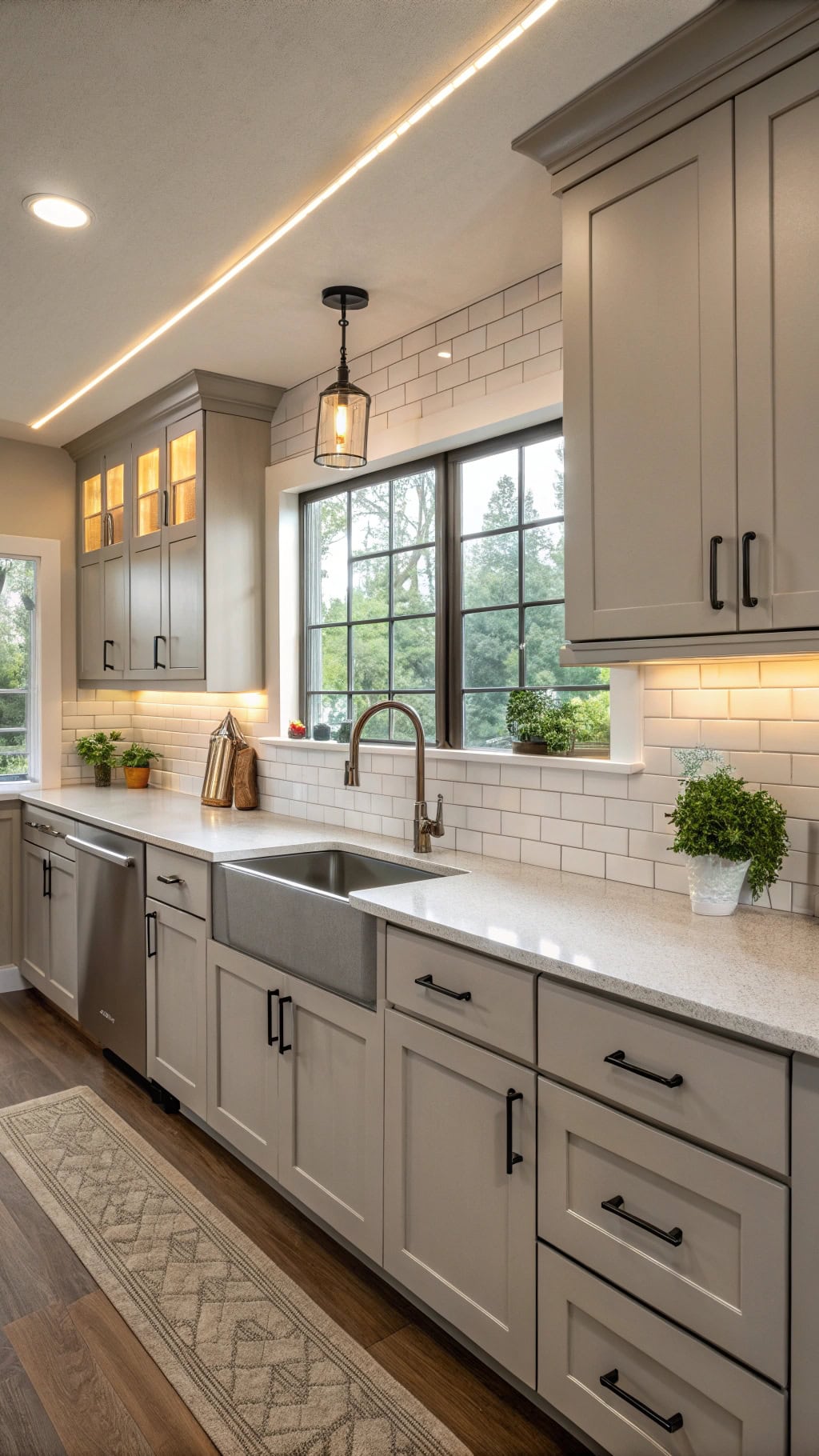 lighting transforms cabinet appearance