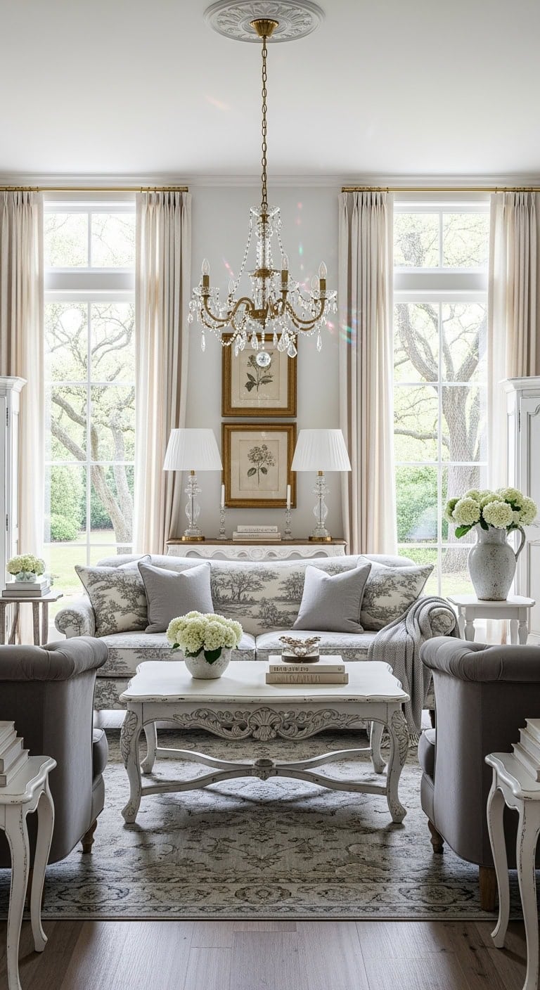 french provincial chic livingroom