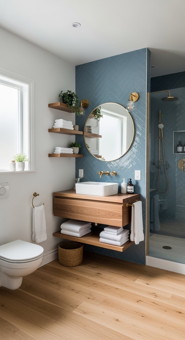 stylish sophisticated subway tile accent wall