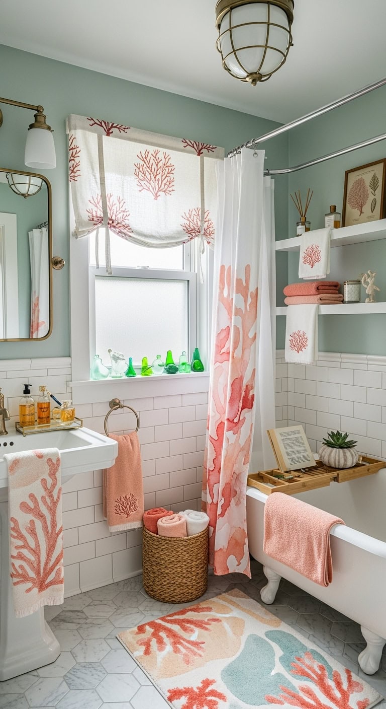 coral inspired textile oasis of serene beauty