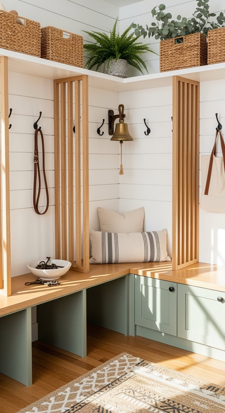 organized customized spacious multifunctional mudroom lockers