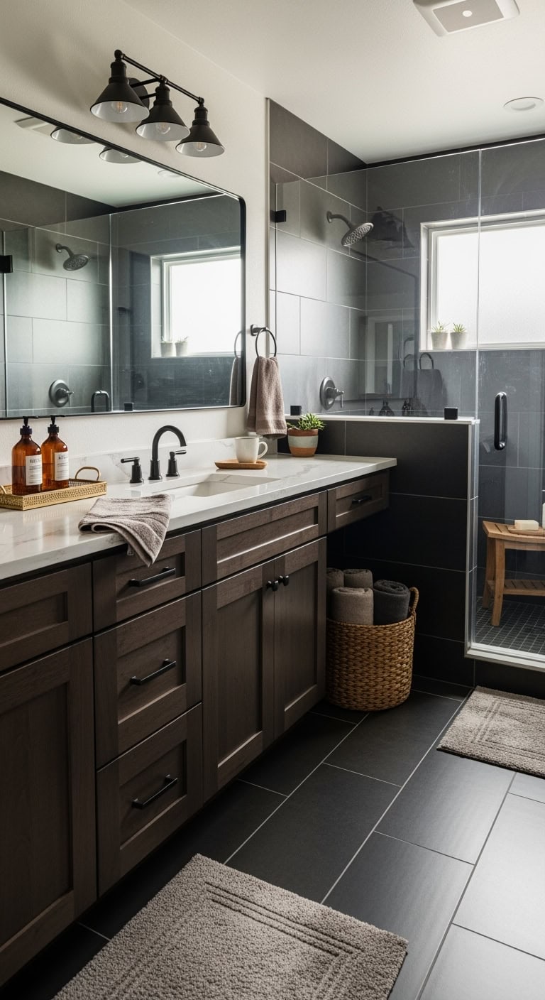 sophisticated charcoal and espresso sanctuary