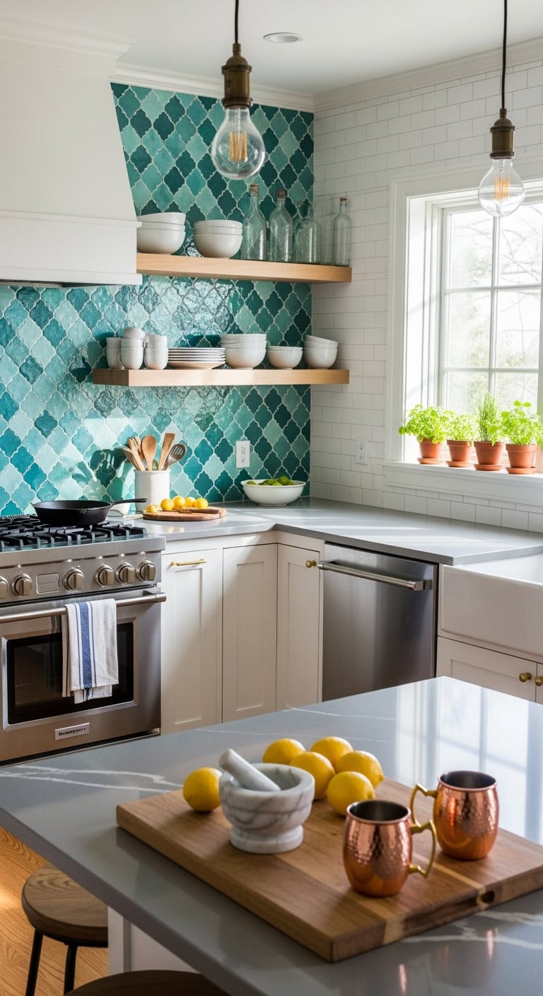 moroccan inspired kitchen backsplash artistry