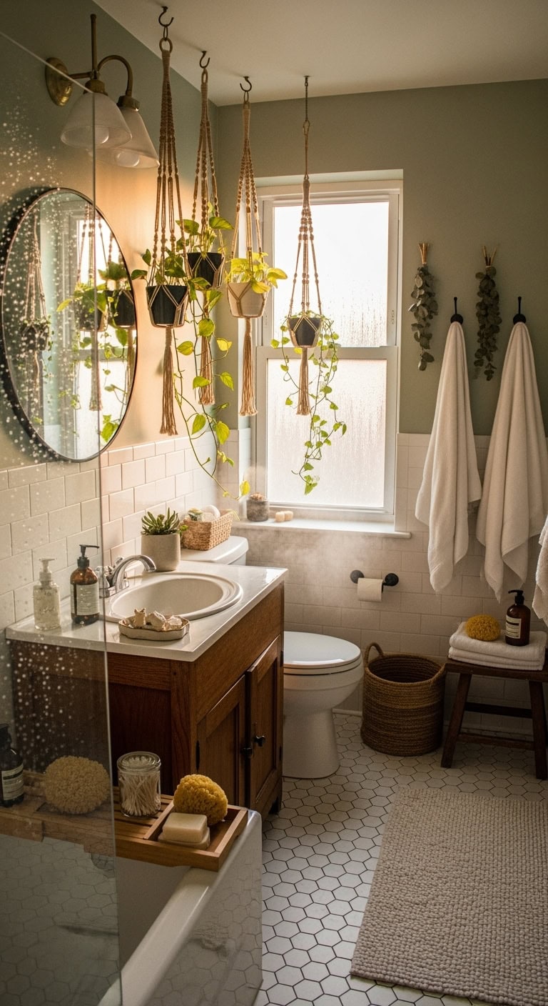 boho bathroom jungle oasis