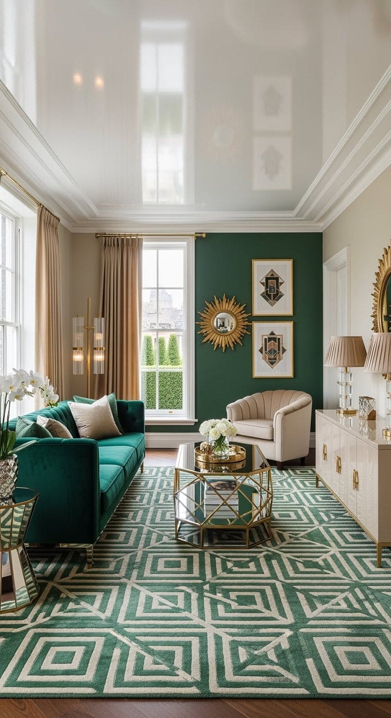 emerald champagne art deco elegance