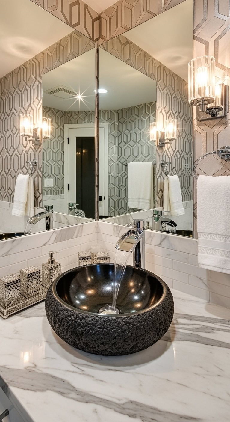 dramatic luxurious organic sophisticated bathroom