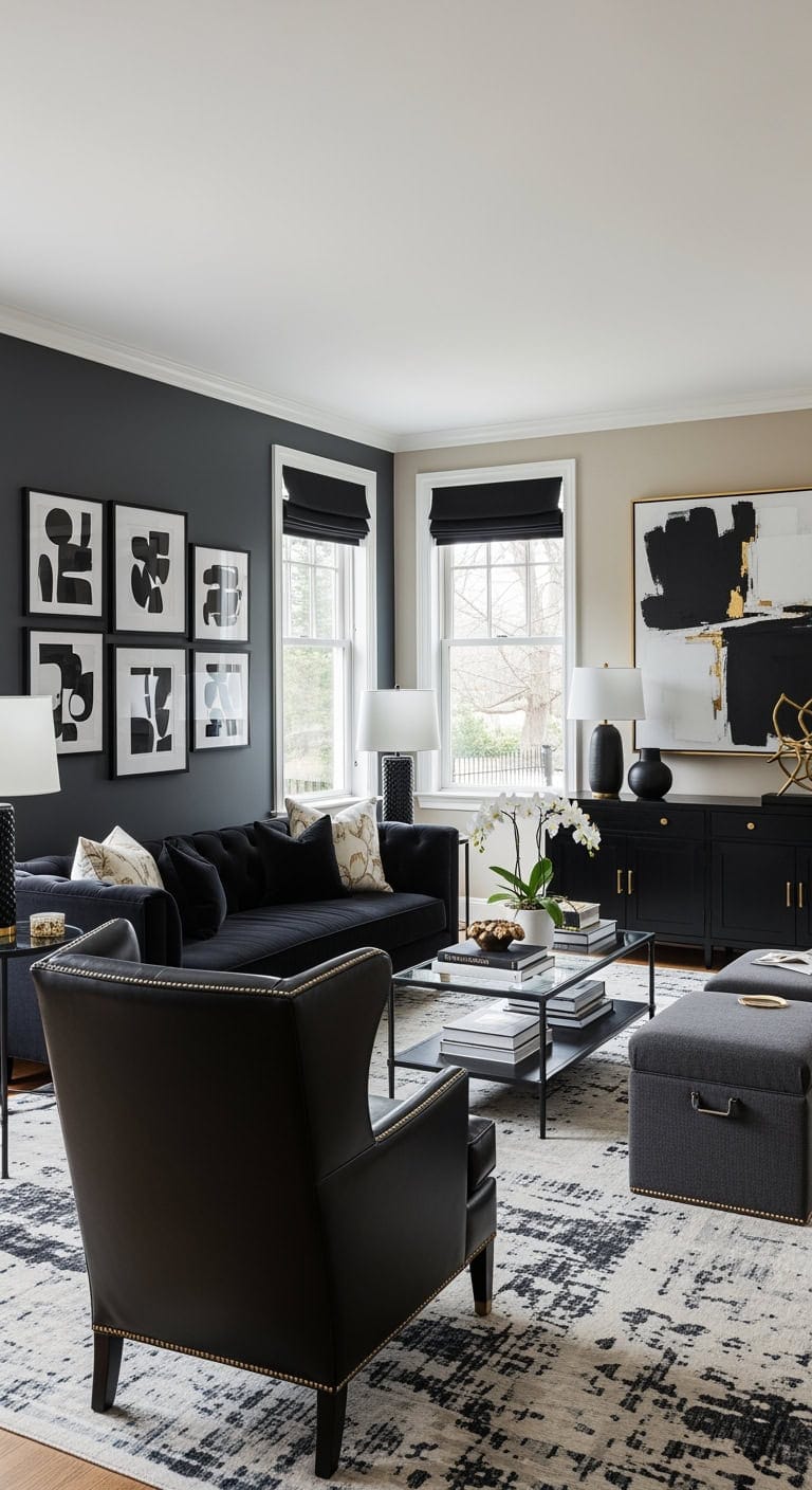 classic black transitional living