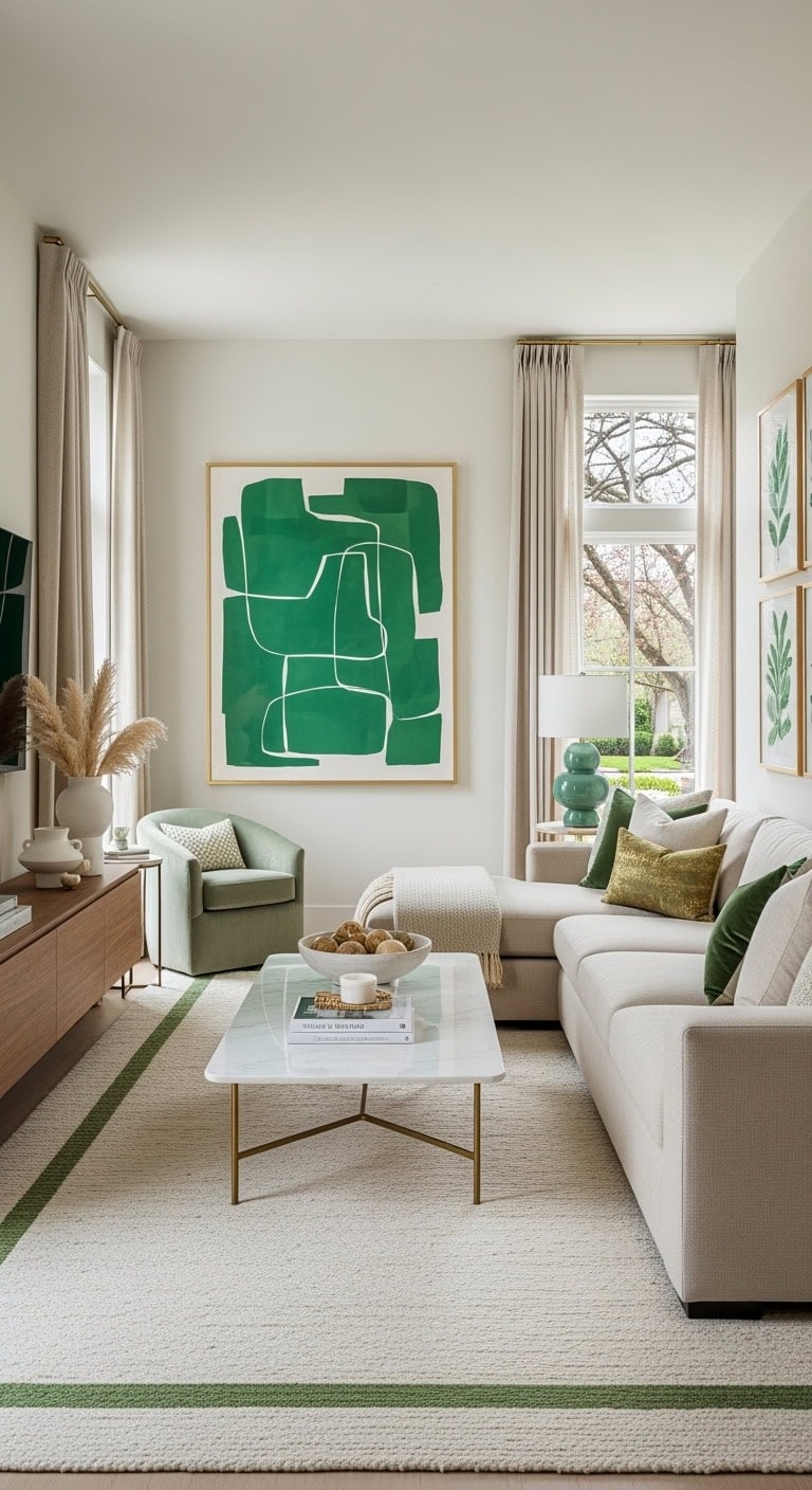 jade accented neutral contemporary lounge