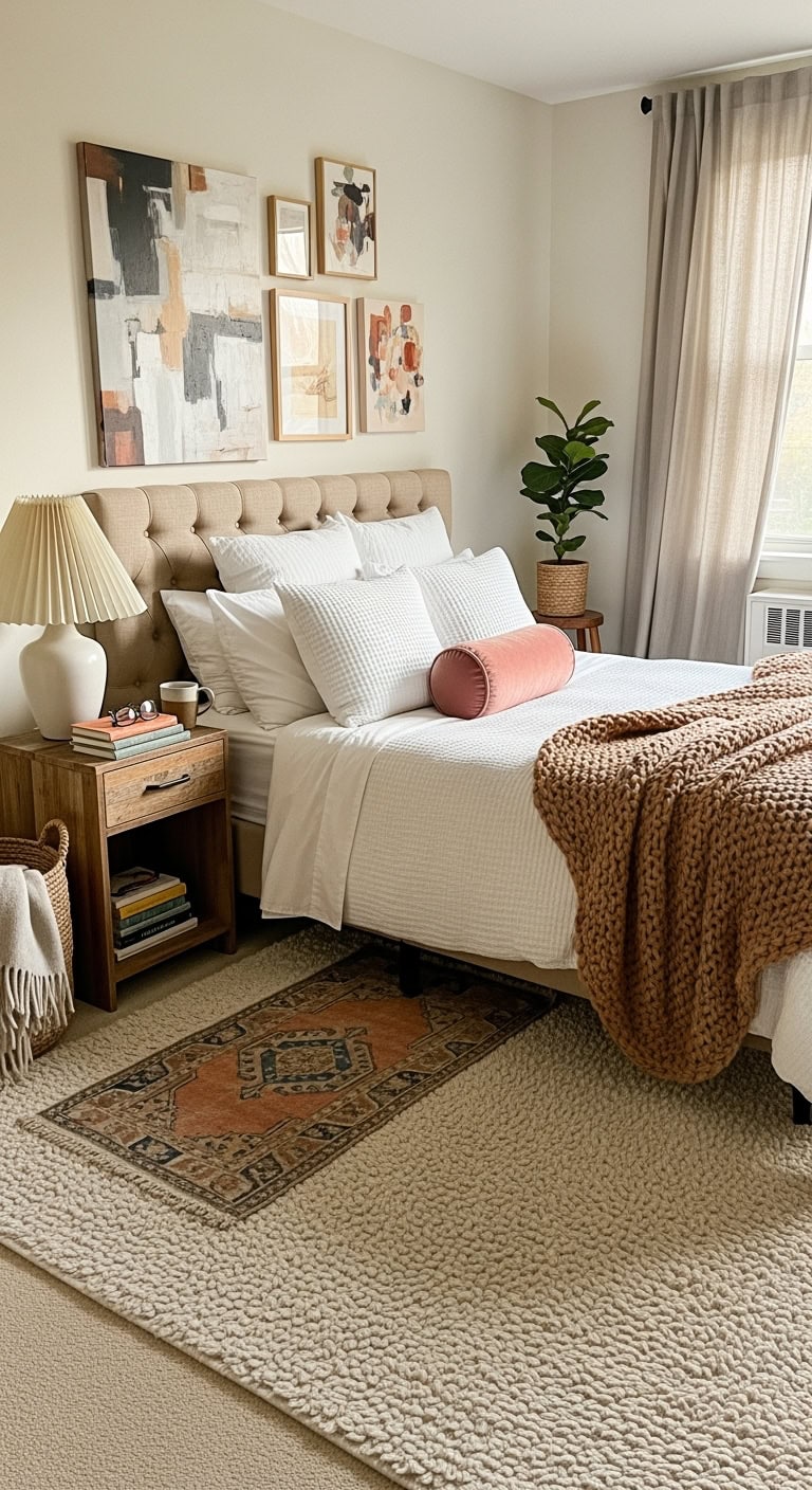 plush layered neutral cushioned