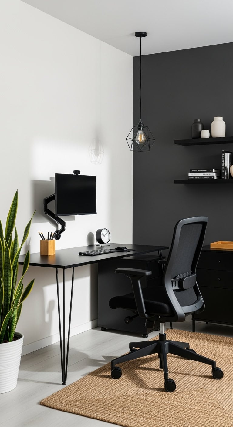 sleek clean uncluttered minimalist workspace