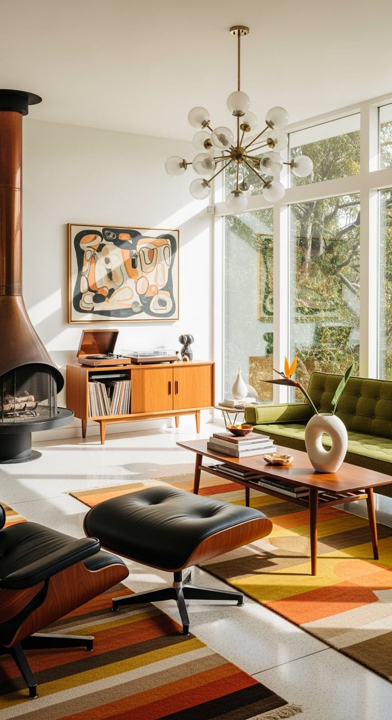 mid century modern walnut aesthetic