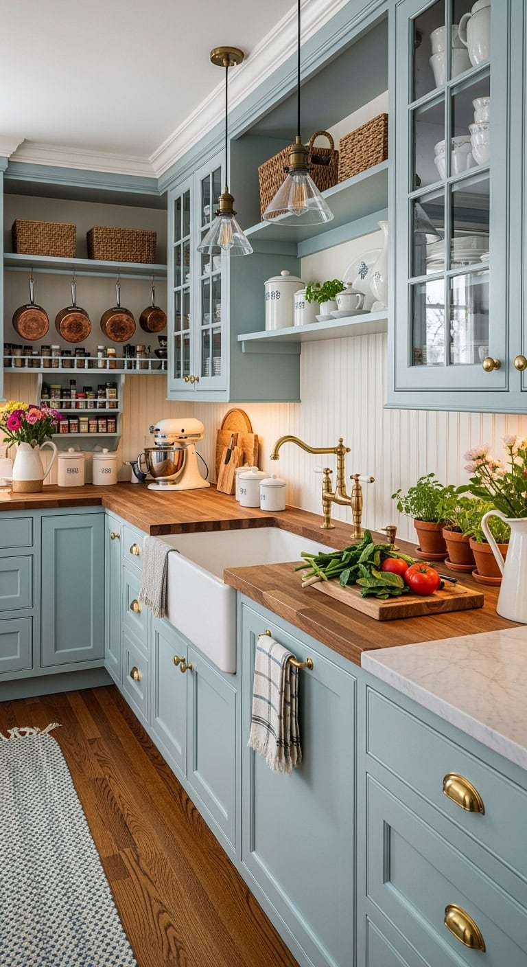 timeless aqua kitchen charm